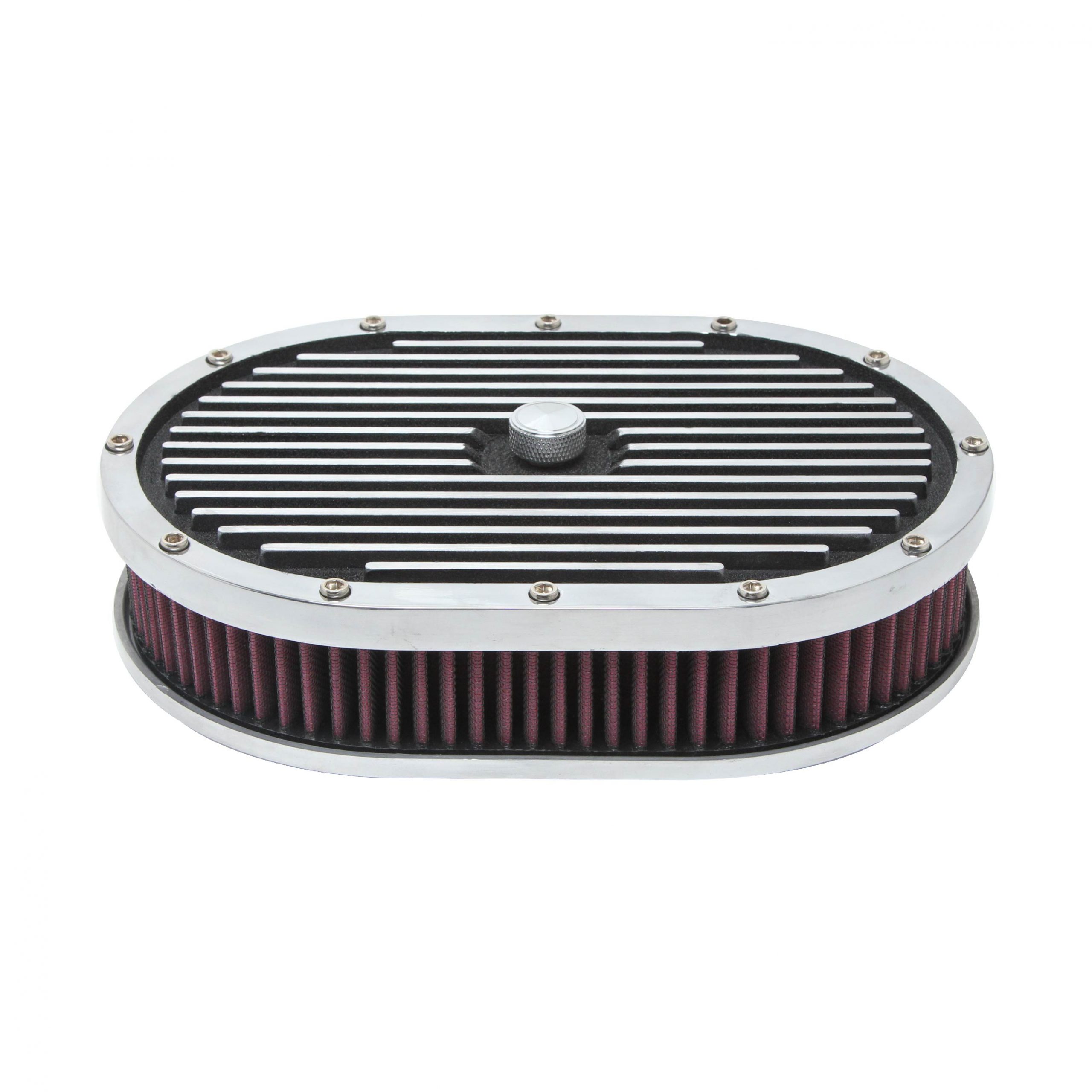 12″ Oval Black Aluminum Eliminator Series Air Cleaner Set – Racing