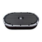 15" Oval Black Aluminum Eliminator Series Air Cleaner Set - Image 2