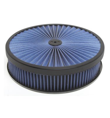 14" Blue W/ Black Lip Round Super Flow Air Cleaner Set