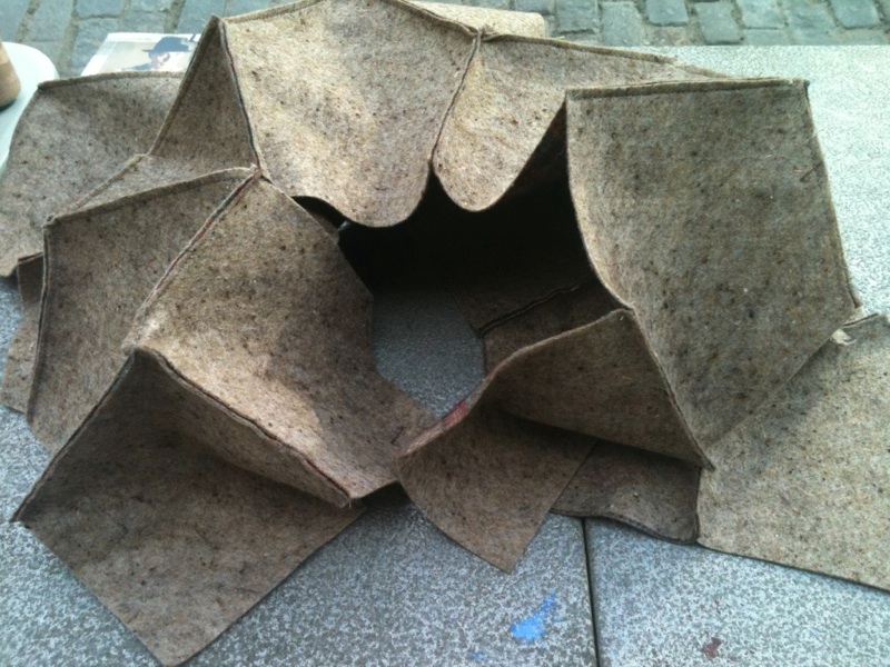 Uta Brauser sculptural scarf felt