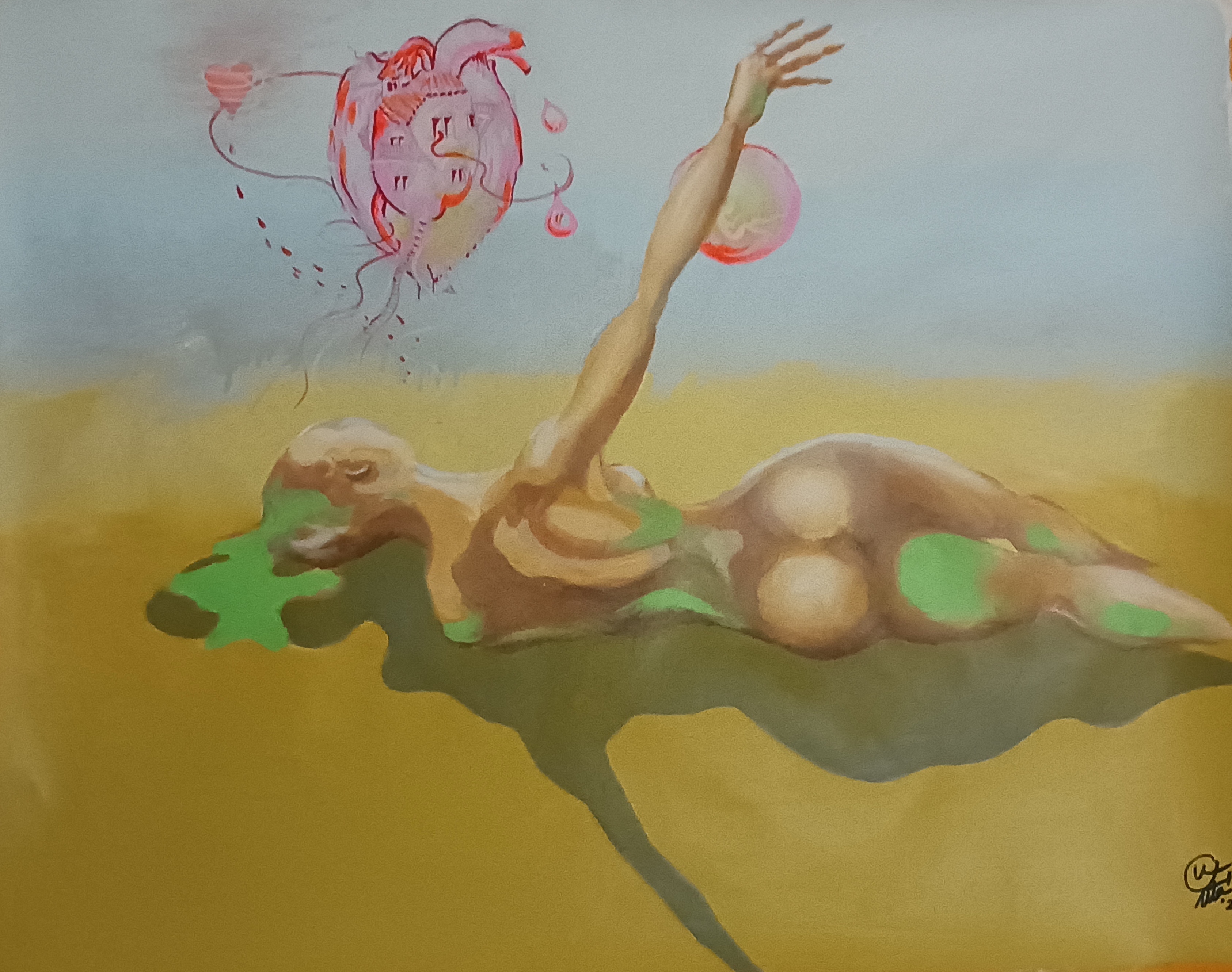 Heart castle, acrylic on canvas,