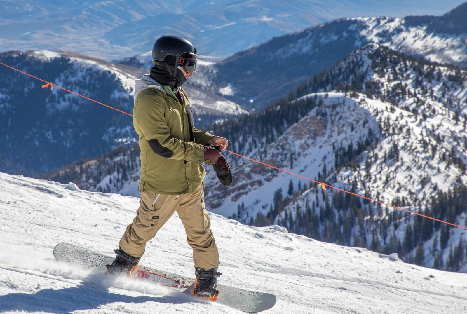 Snowboarder performing a trick