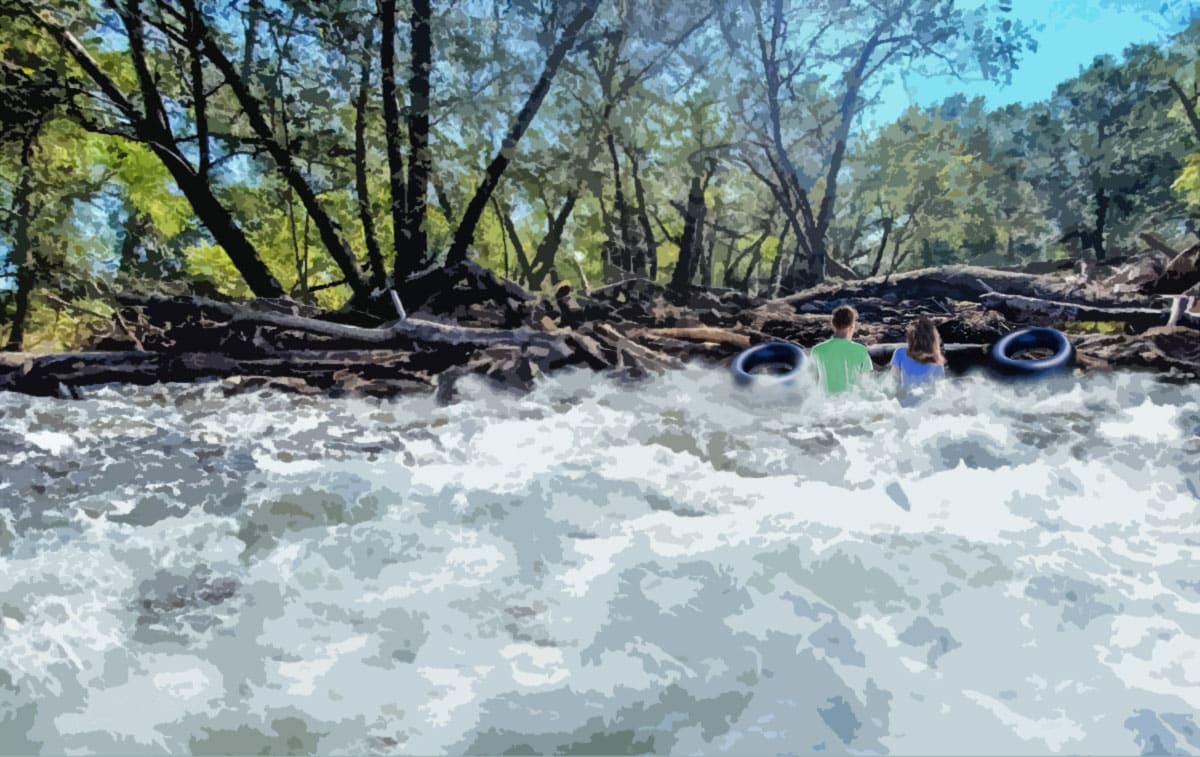 Whitewater rafting on rapids
