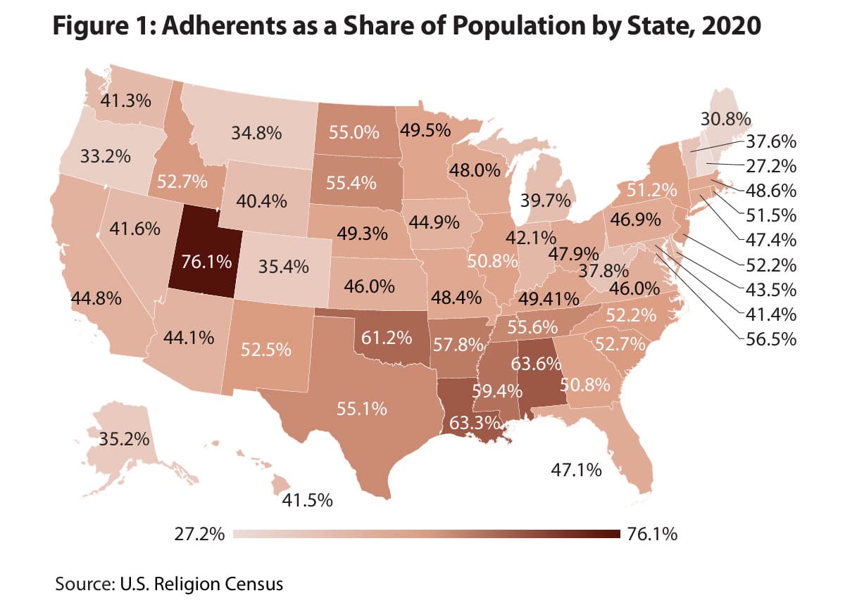 Utah Religious State By State Comparison
