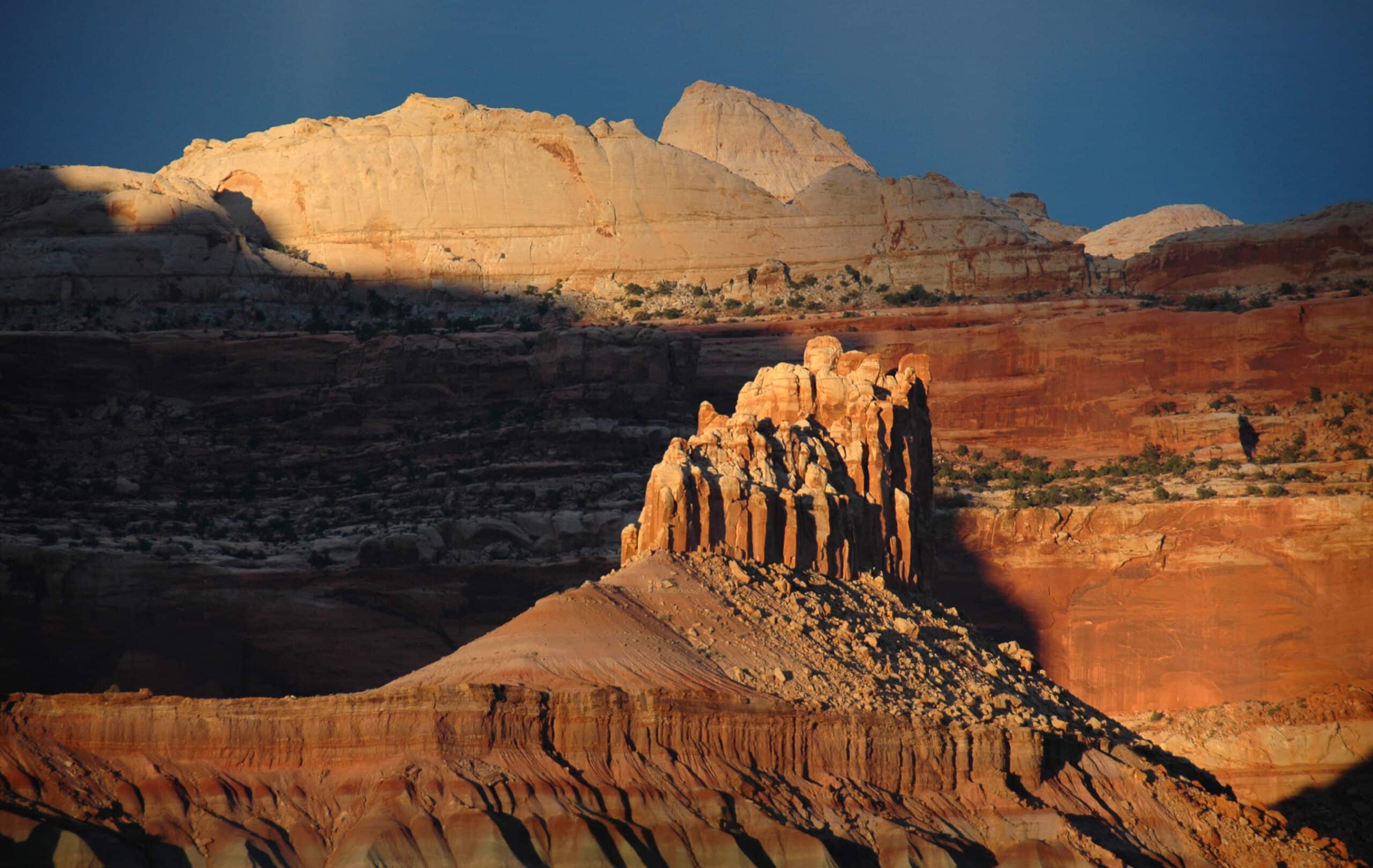 Dramatic shadows on a landscape in Capitol Reef National Park