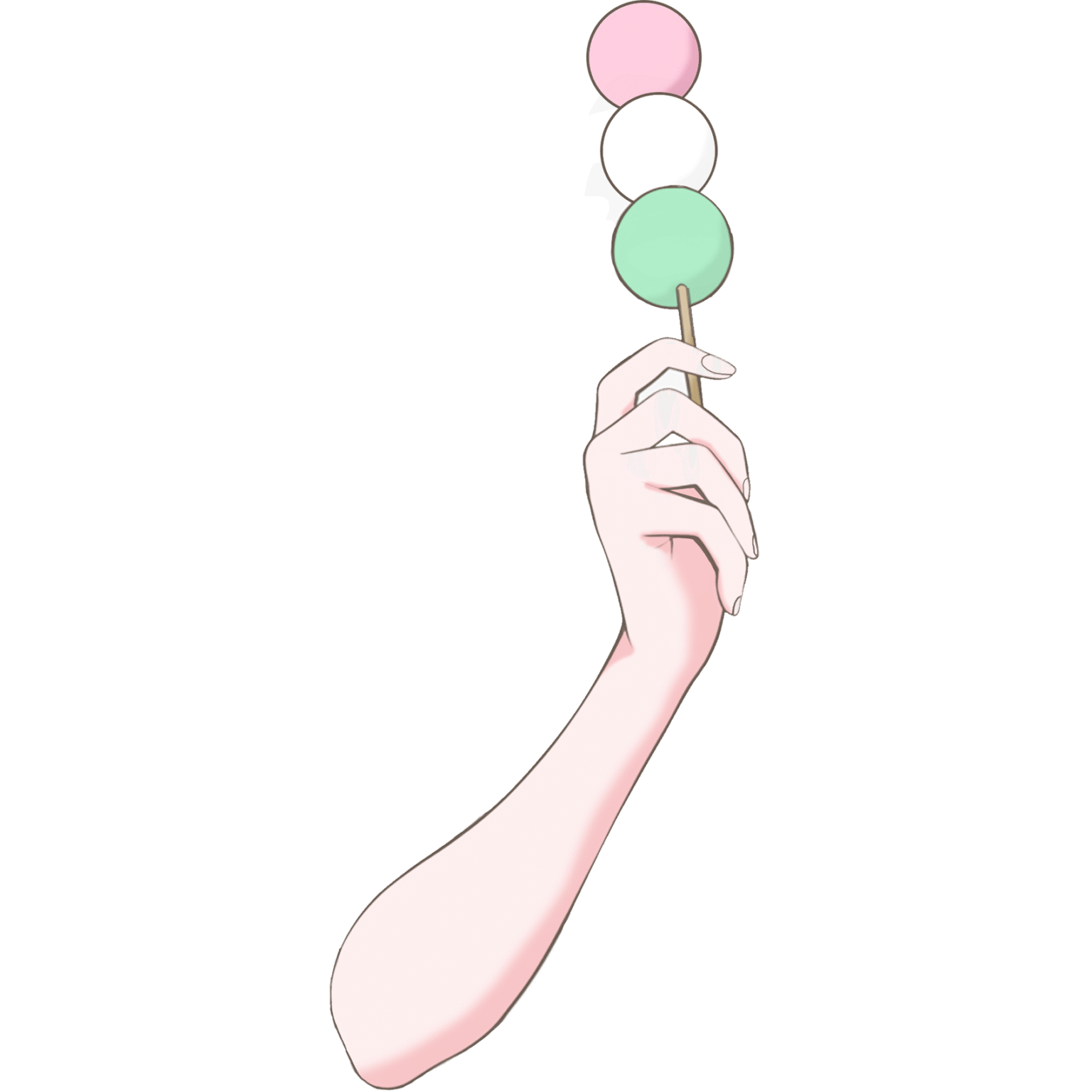 お団子を持った手のイラスト素材 illustration material of a hand holding a dumpling