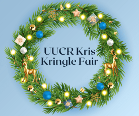 A festive wreath decorated for the fair