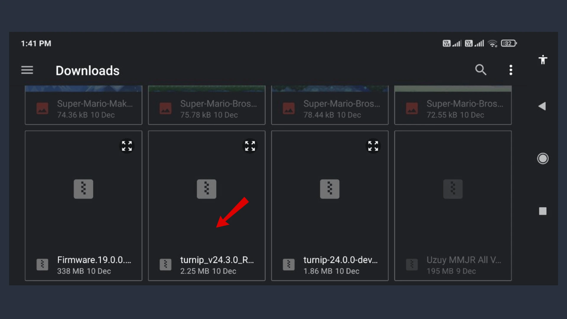Select the Turnip Driver File