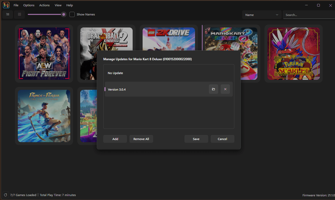 Install Game Updates Ryujinx