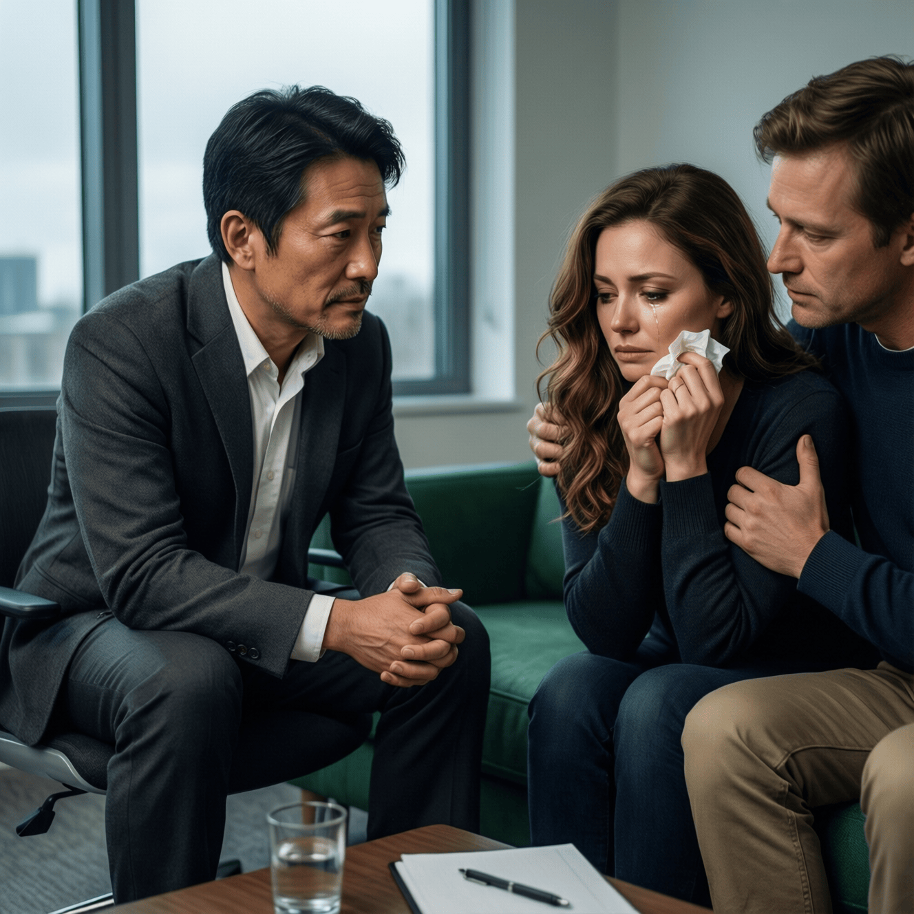A counselor engaged in an intensive session