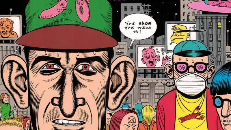 cover of daniel clowes' lout rampage, colleting stories from eightball