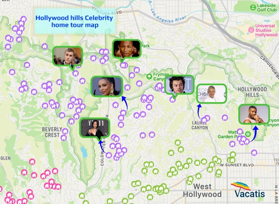 Den To Hollywood The Journey Of Aspiration To Stardom Hollywood Hills Celebrity Home Tour Map.webp