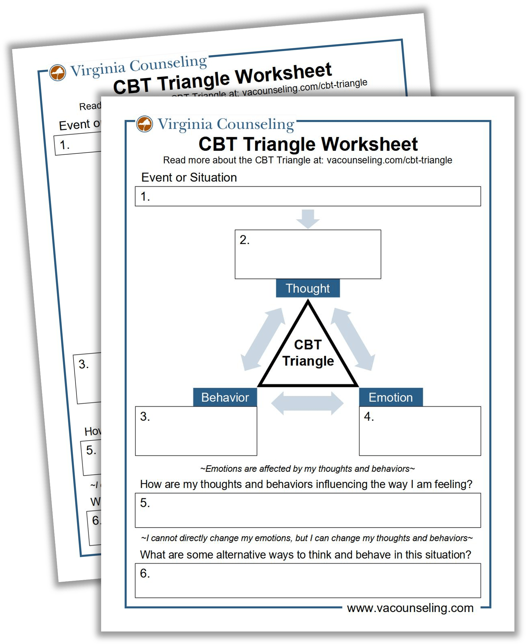 Free) cbt triangle worksheet with example