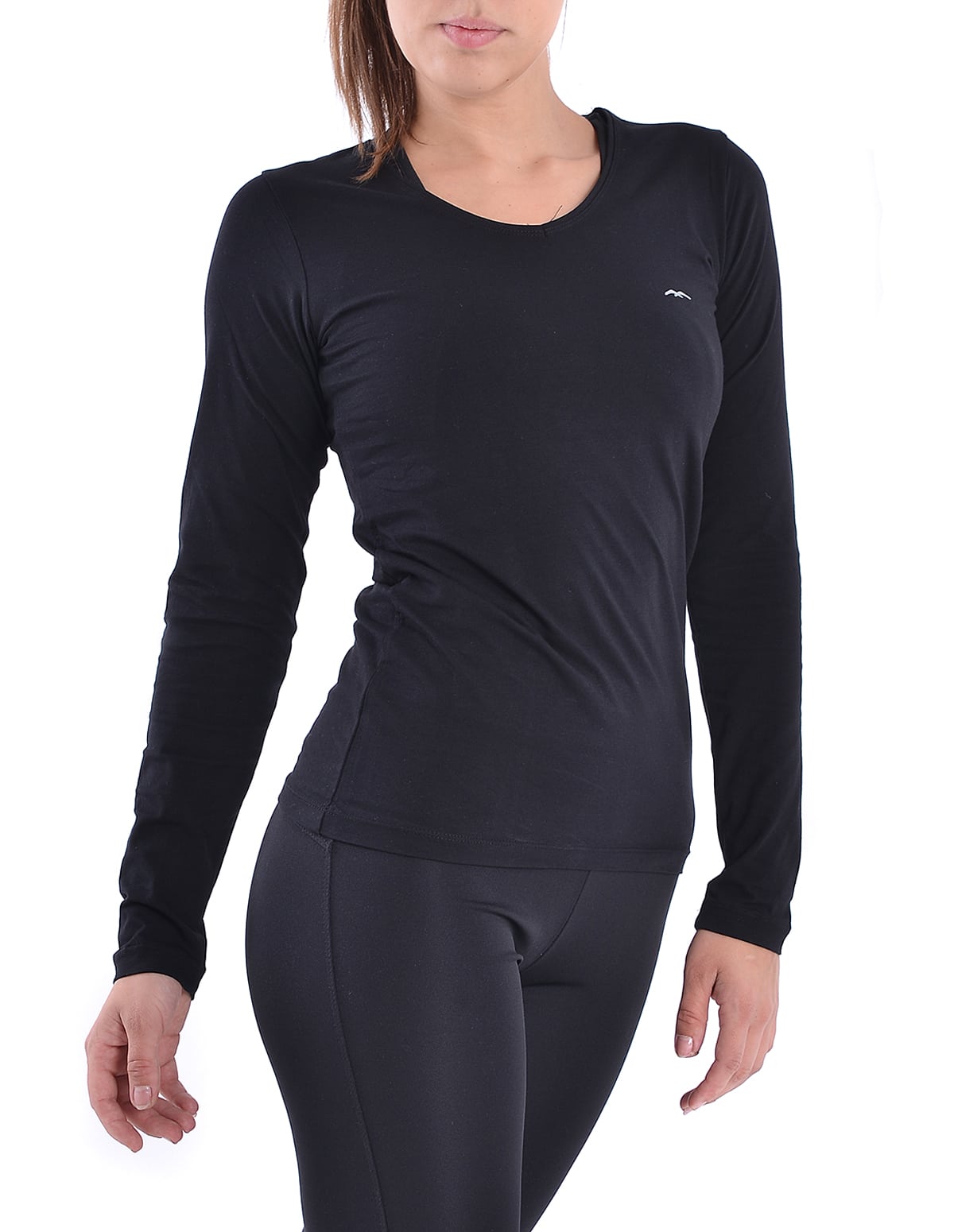  Γυναικείο μακρυμάνικο μπλουζάκι σε μαύρο χρώμα 2025