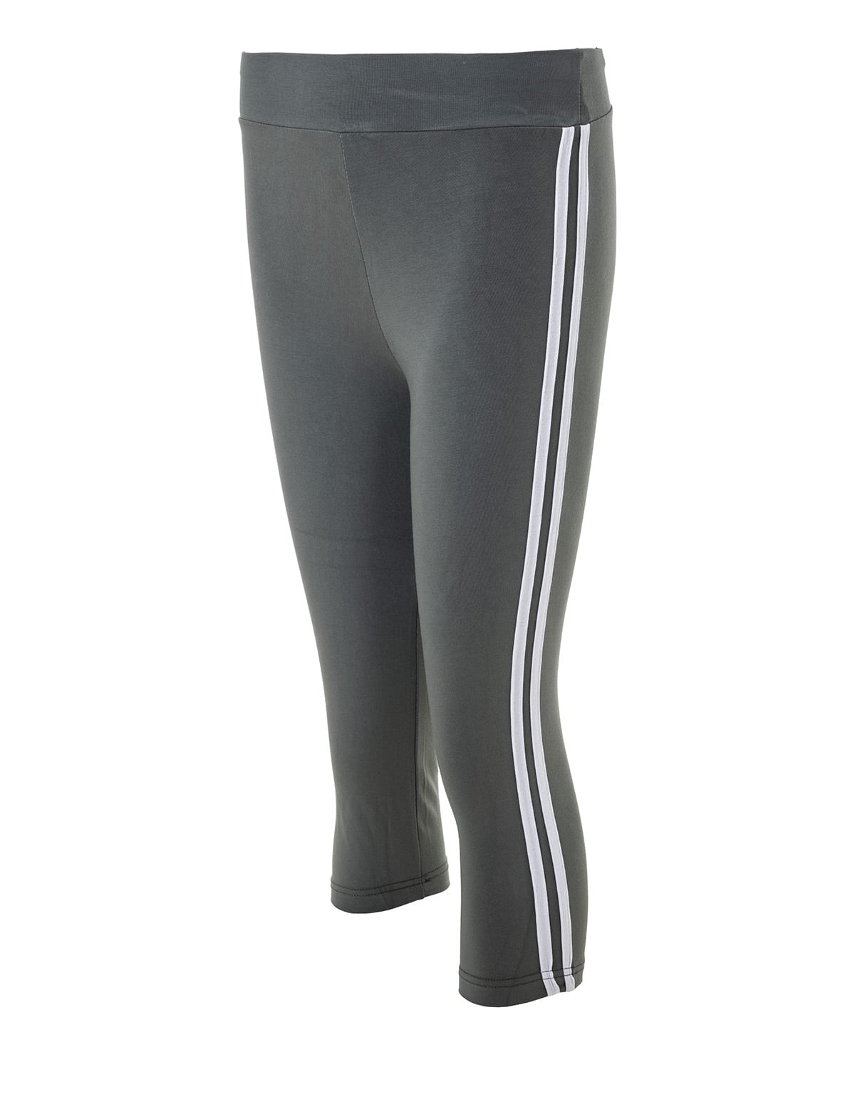 Γυναικείο κάπρι 2 stripes σε γκρι/λαδί χρώμα