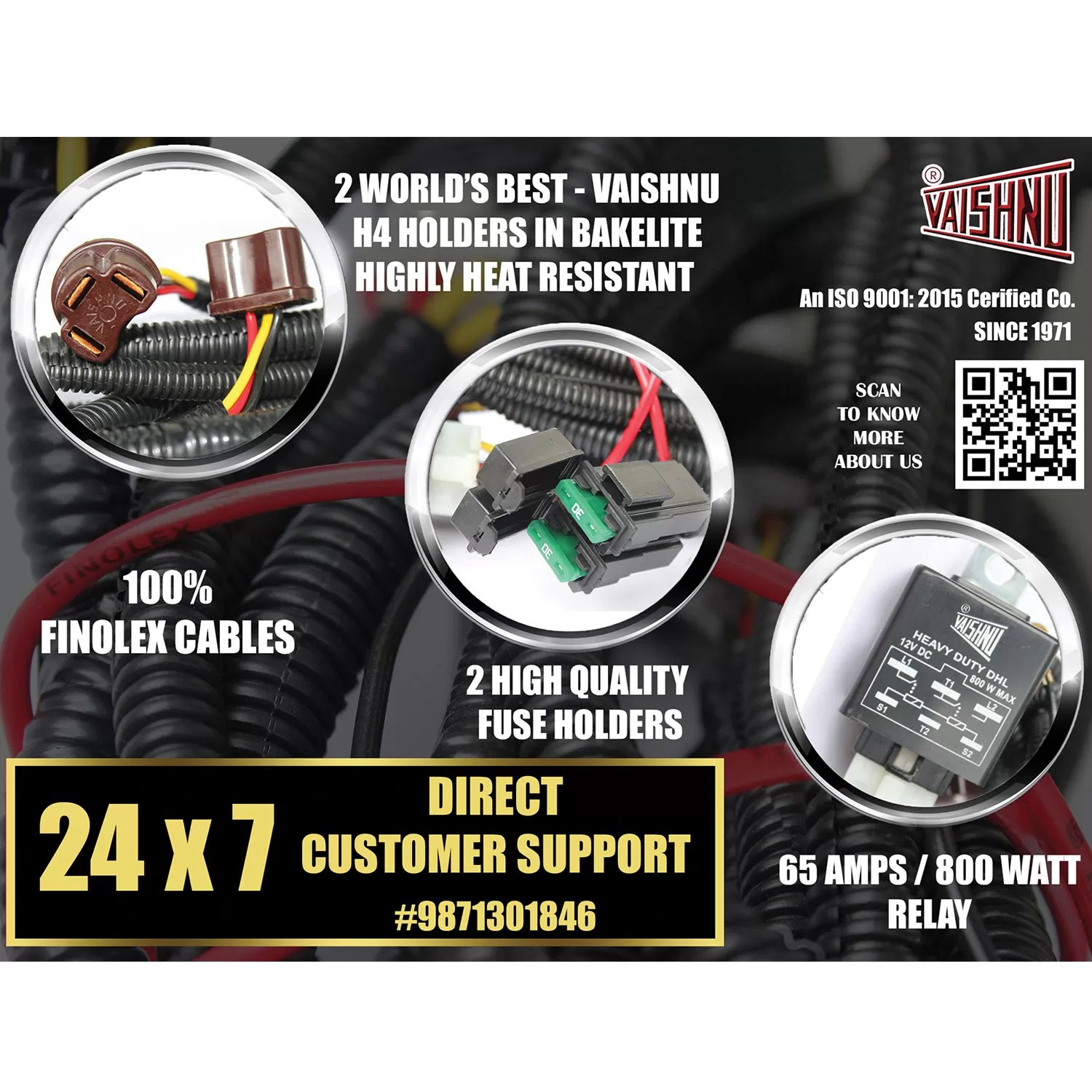 H4 headlamps wiring harness