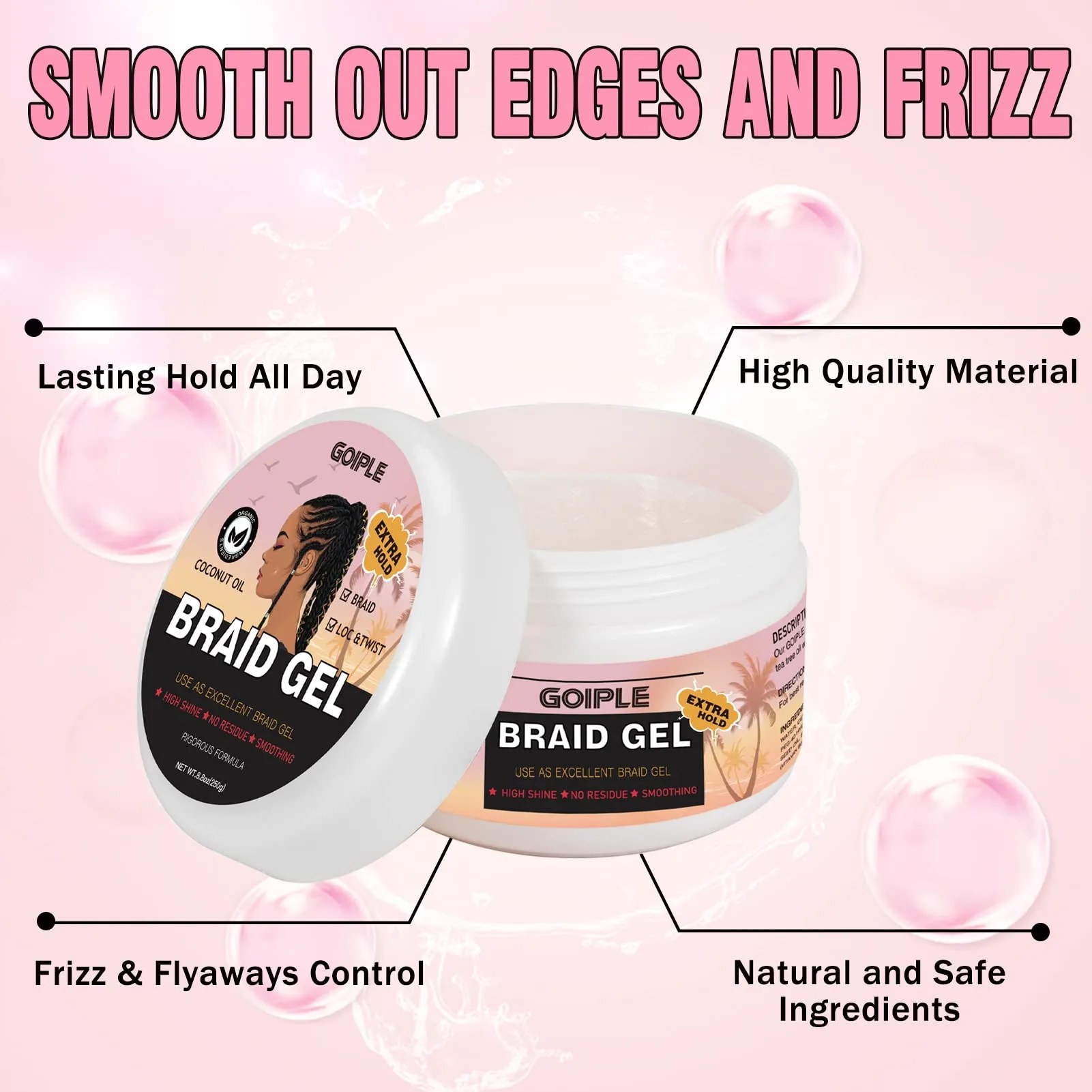 Strawberry Strong Hold Braiding Gel 8.8oz