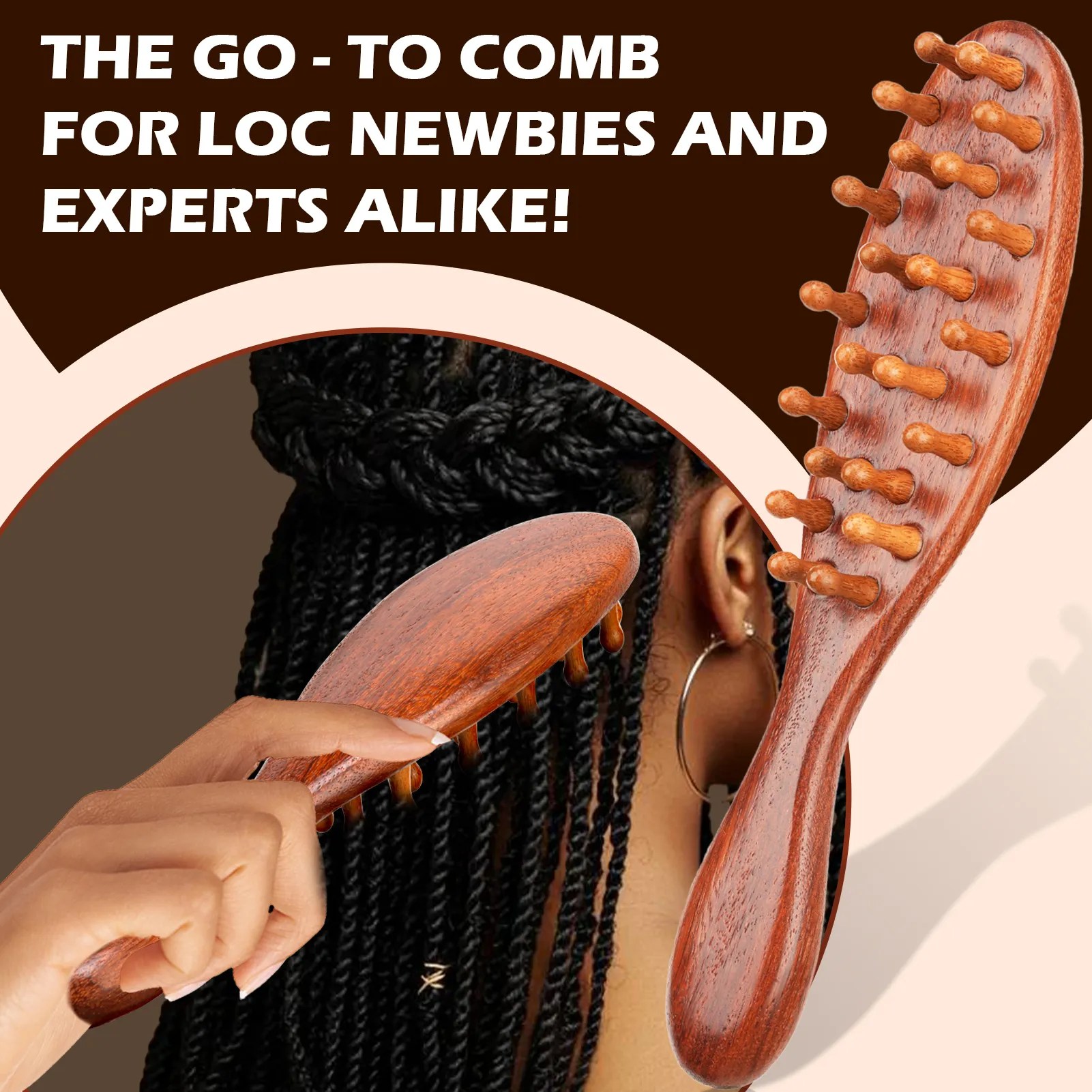 Loc Brush for Dreads, Comfortable Massage Comb