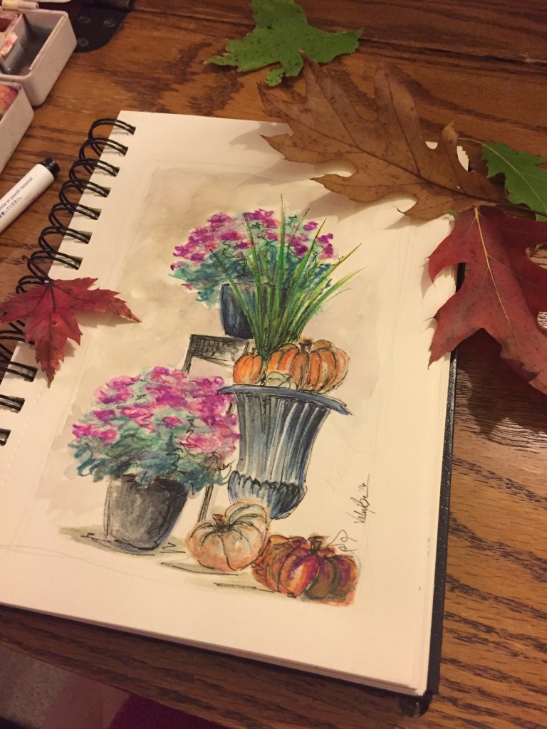 Finished Watercolor and Ink Painting