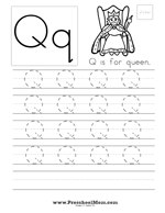 letter q preschool printables