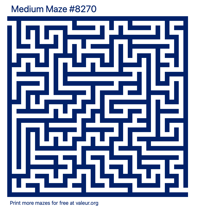 free printable medium maze with the answer 8270