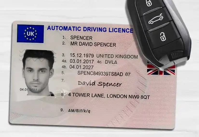 what does an automatic driving licence look like
