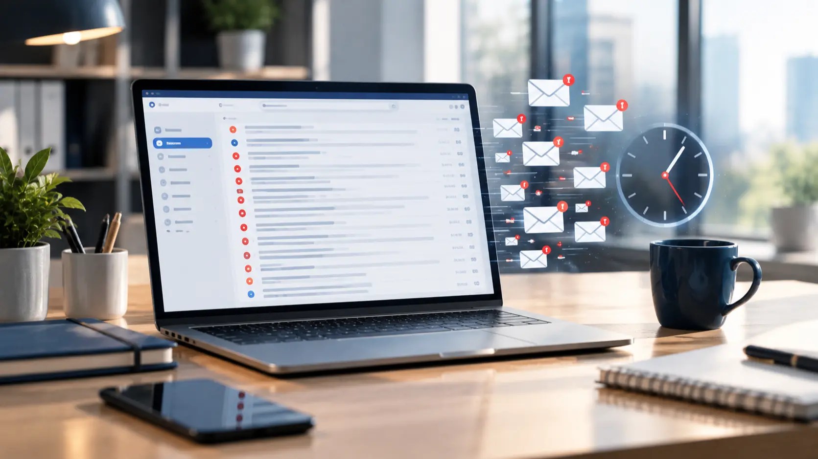 Boîte de réception e-mail surchargée illustrant le coût caché des validations de documents par e-mail en entreprise