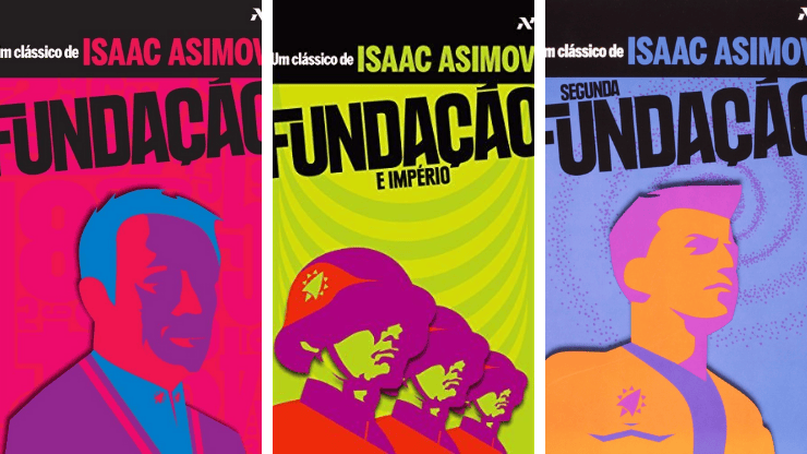 Capas dos livros da Trilogia da Fundação