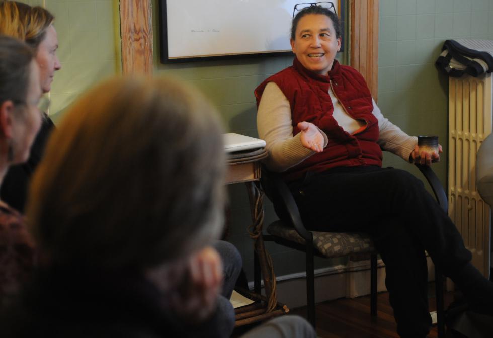 CAROL LOLLIS Ryumon Baldoquin, at a Death Cafe held in Northampton Sunday afternoon. - Carol Lollis | Daily Hampshire Gazette