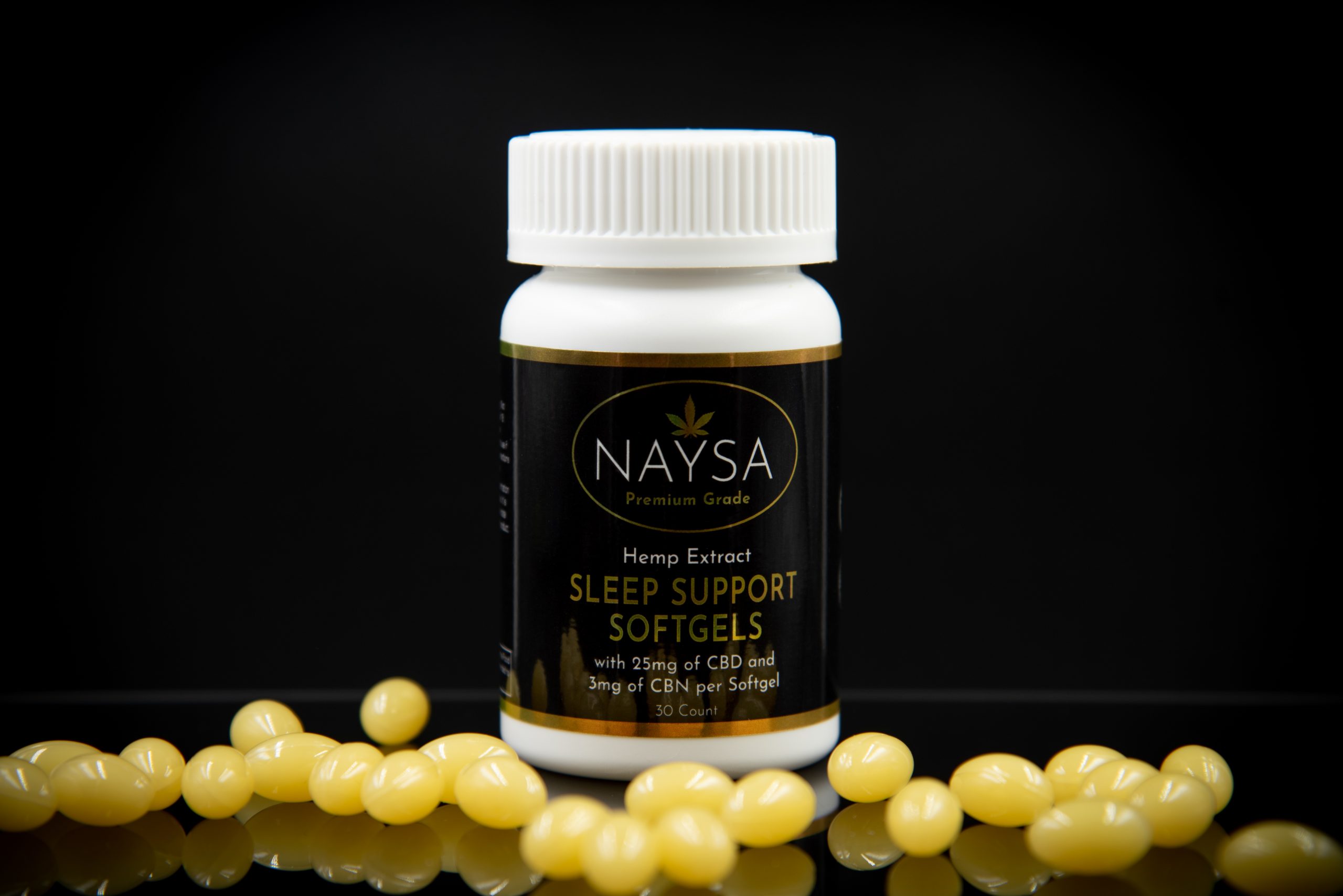 Sleep Support Softgels with 25mg CBD & 3mg CBN by Naysa