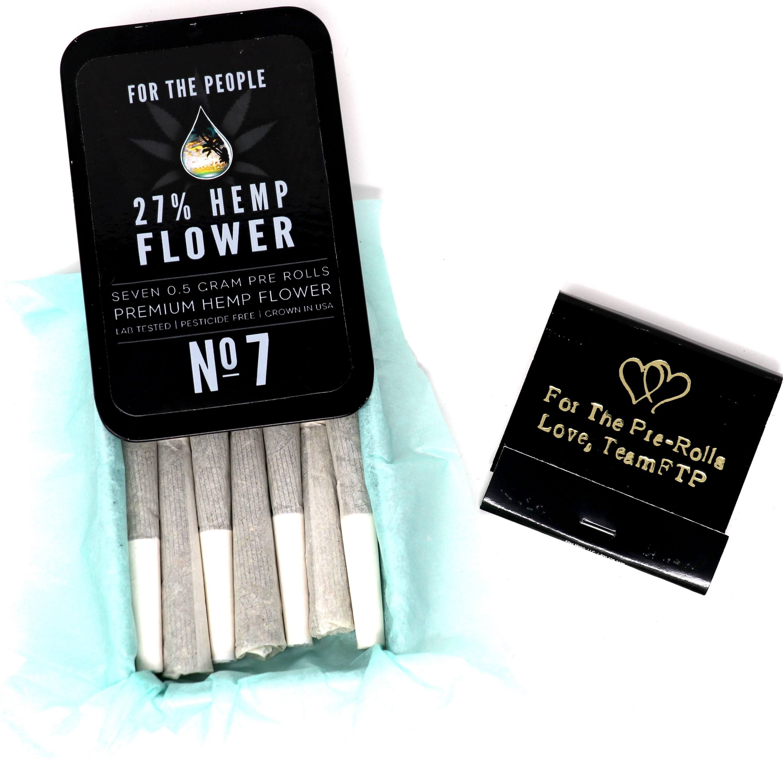 CBD Flower Pre-rolled Joints (7 pack) + Matches by CBD For The People