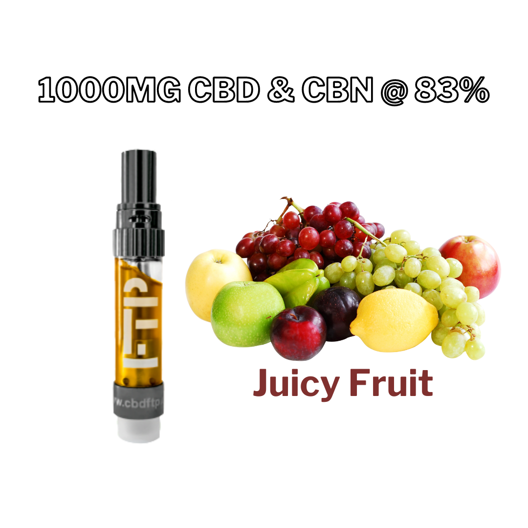 *NEW* 1 Gram 83% JUICY FRUIT CBD & CBN Uncut Wax Cartridge (xN) (Sweet Wax)