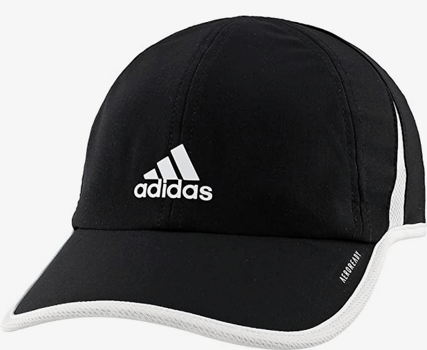 Black Adidas cap with white logo.
