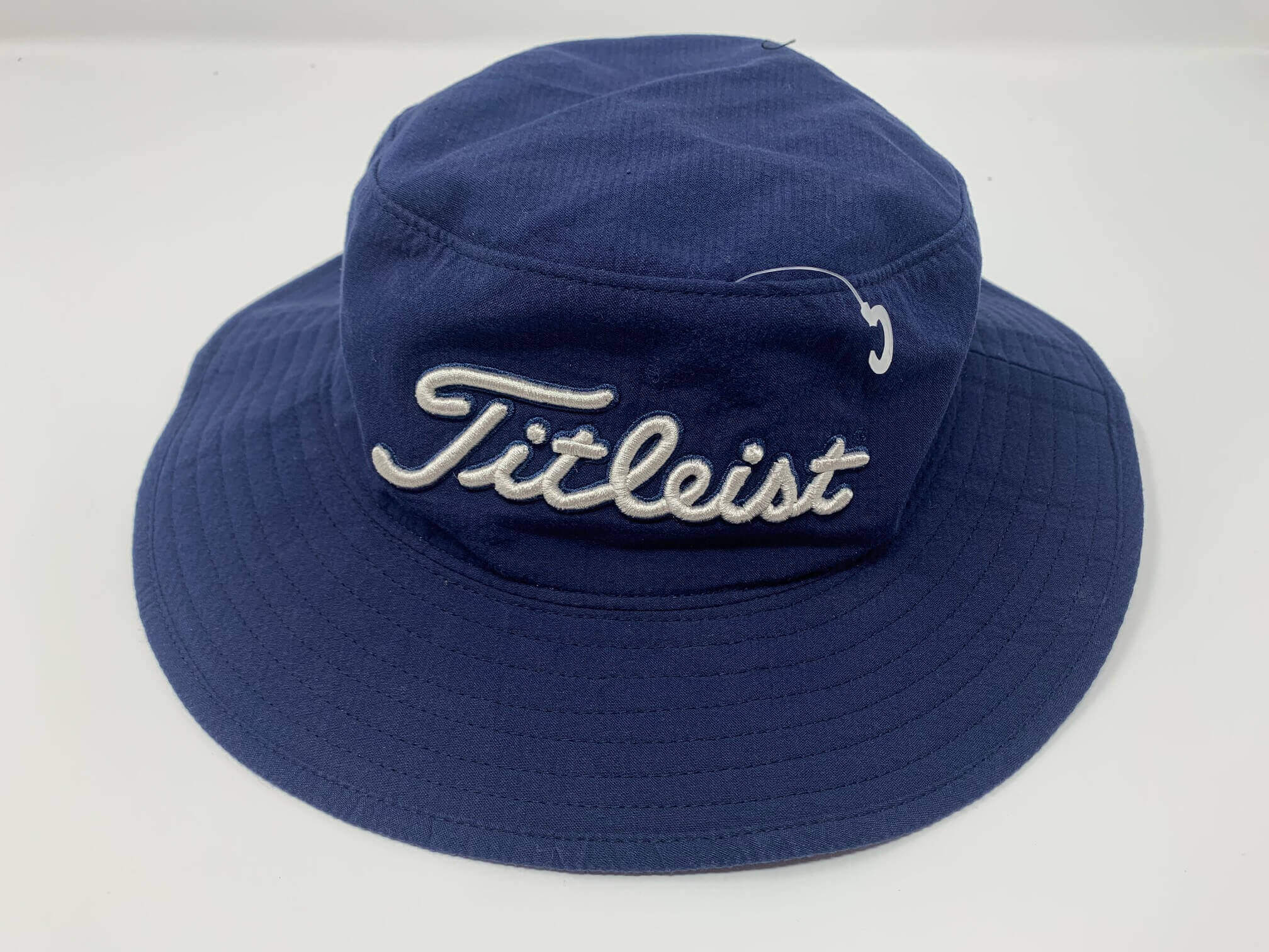 Adult Unisex Seersucker Bucket Hat-Navy 