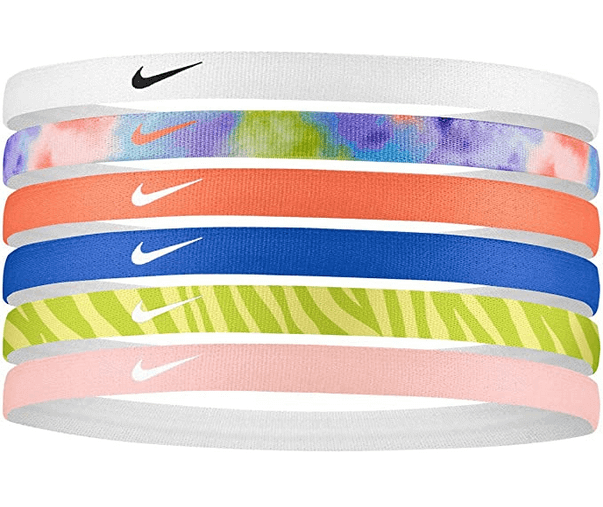 Colorful Nike headbands in various patterns.