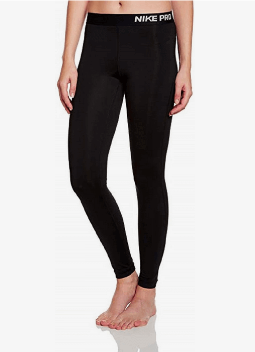 Black leggings worn by a standing person.