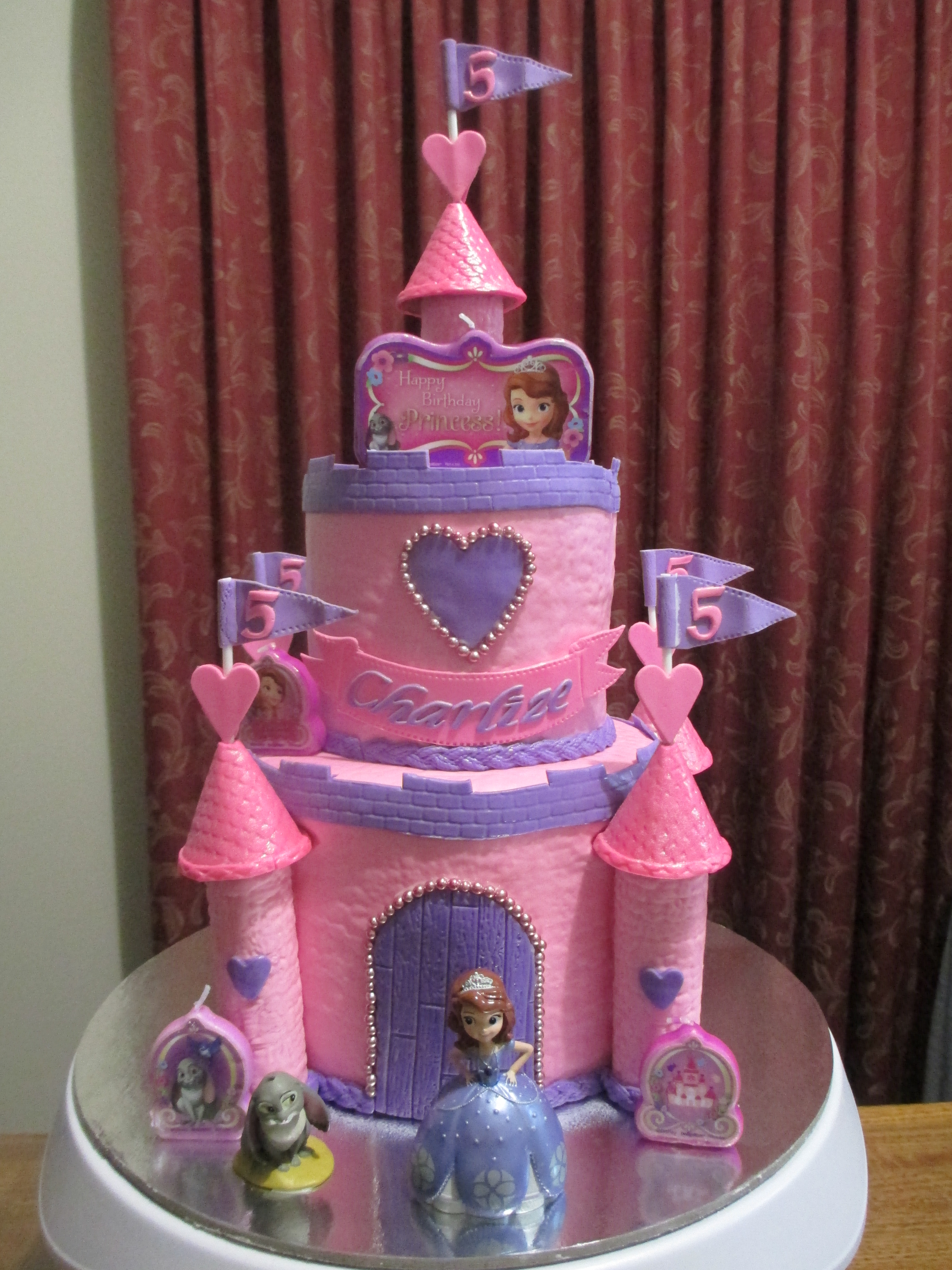 pink castle cake