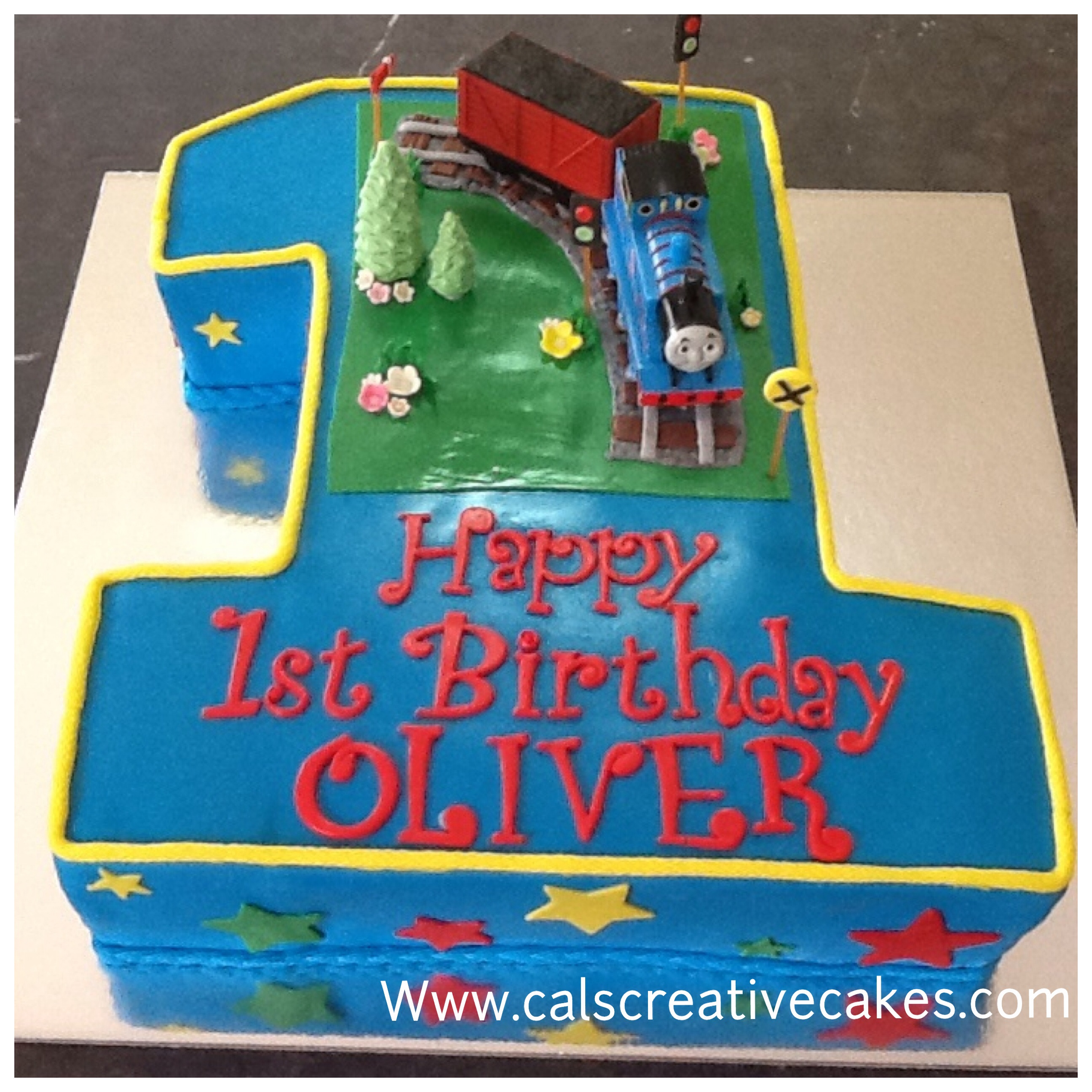 thomas 1st birthday cake