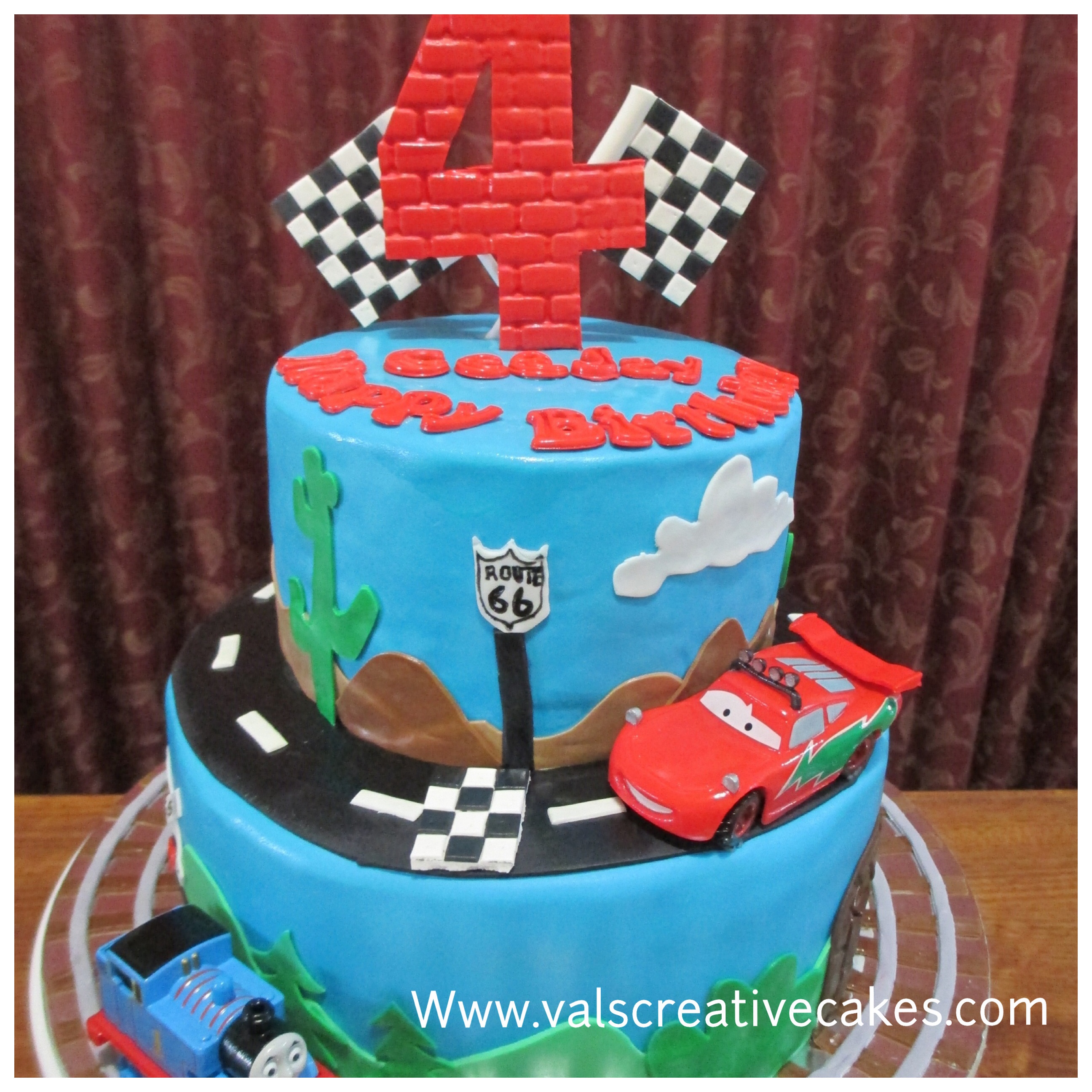 'cars' & Thomas in one cake