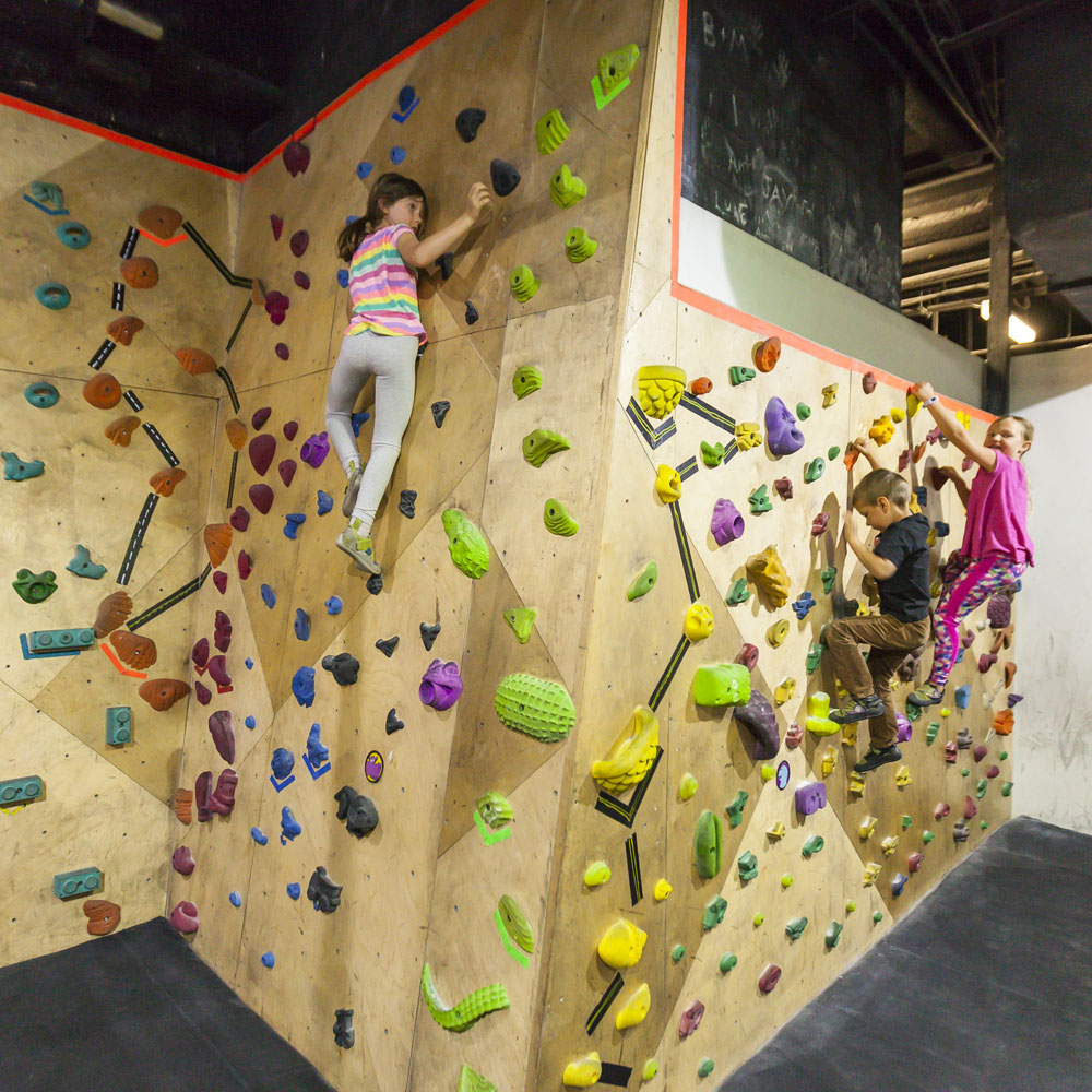 Climbing at the Whitney Peak Hotel in Reno for Lilia's birthday