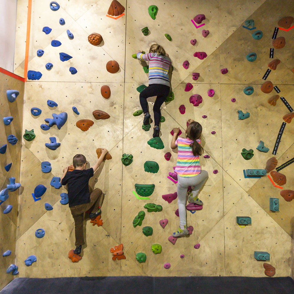 Climbing at the Whitney Peak Hotel in Reno for Lilia's birthday