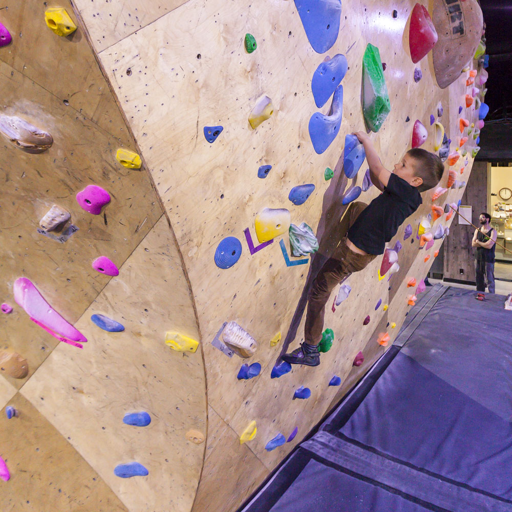Climbing at the Whitney Peak Hotel in Reno for Lilia's birthday