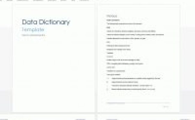 Design Document Templates Ms Wordexcel Data Dictionary Regarding ...