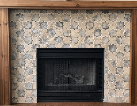 Fireplace tile installation by tile contractor in Maple Ridge BC