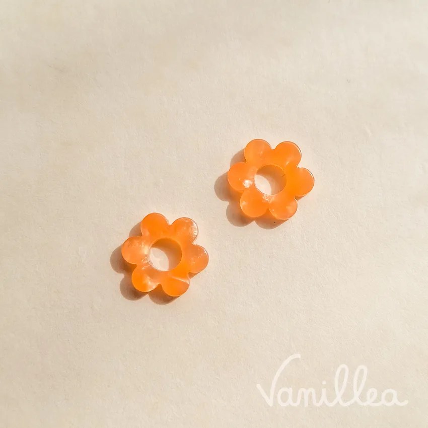 Mini pampilles fleurs oranges clair