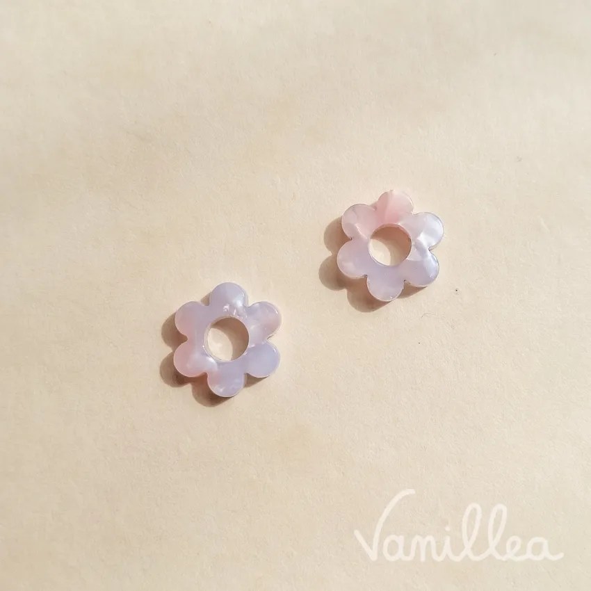 Mini pampilles fleurs rose bleu