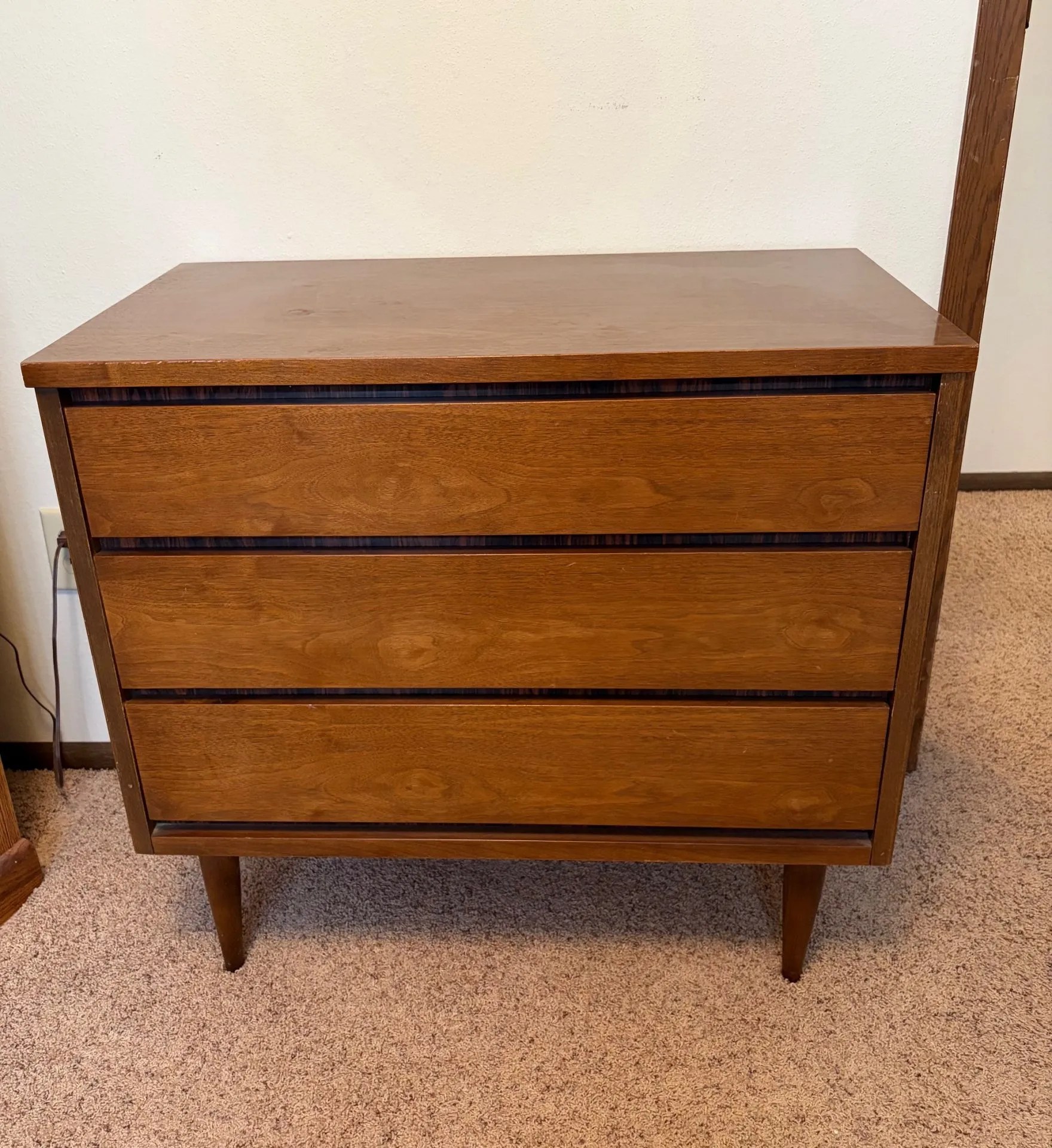 Lot 95:  Mid Century-Modern Bassett Furniture Co. 3 Drawer Chest.