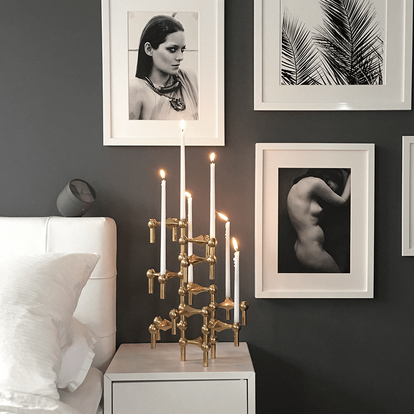 Stoff Nagel kandelaars candle holders Model S22 brass candles