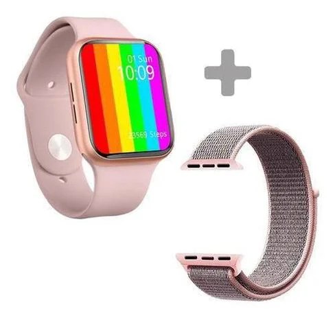 Smart watch ivo 13 série 6 com 52 faces tela 44mm lanç 2021 ios e android 3 puls - w56