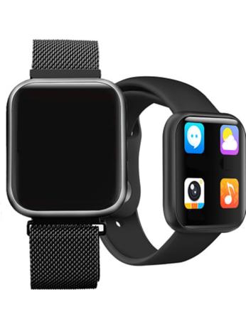 Relógio Smart Watch P80 Preto C/ Duas Pulseiras Batimento Cardíaco  - DAFIT